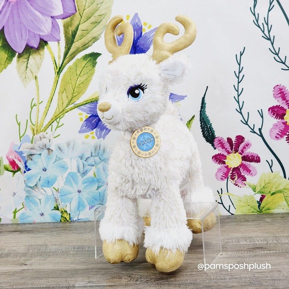 Build A Bear Gold Glisten Reindeer Merry Mission Light Up Antlers Collar 2016 - Picture 10 of 15